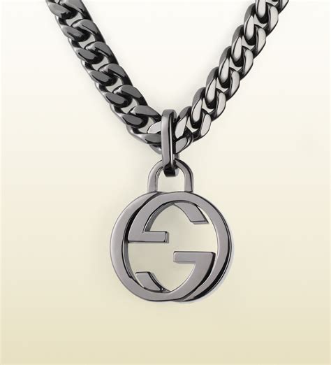 gucci silver necklace|Gucci interlocking g silver necklace.